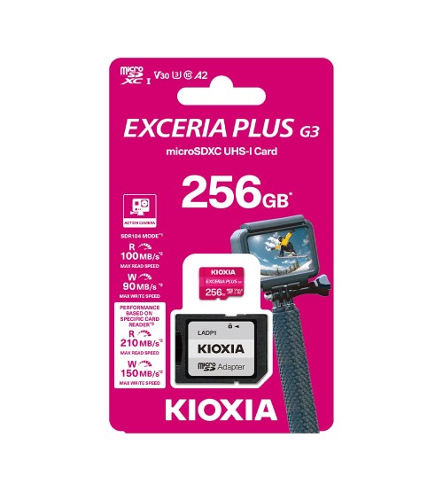 KIOXIA MicroSd 256GB EXCERIA PLUS G3 210MB/s 210MB/s U3 V30 A2 4K Card KIOXIA MicroSd 256GB EXCERIA PLUS G3 210MB/s 210MB/s U3 V30 A2 4K Card